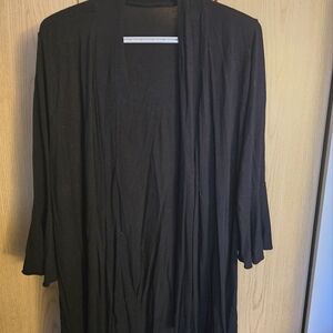 Black Open Front Cardigan